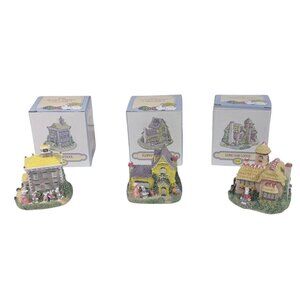 The Bunny Family Village Set Of 3 Miniature Easter Holiday Collectibles Original